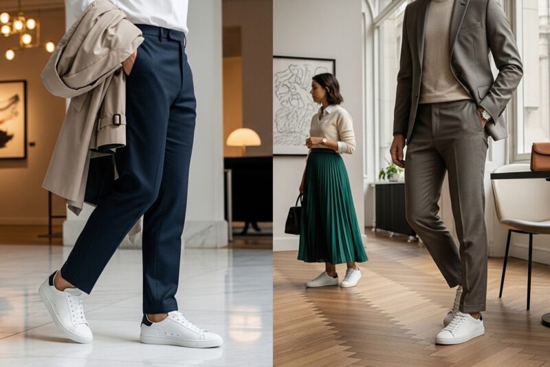Jak nosić sneakersy do eleganckich ubrań?